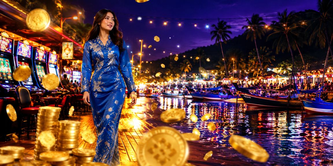 Pengguna Malaysia mengakses platform in2it dalam pakaian tradisional di Langkawi
